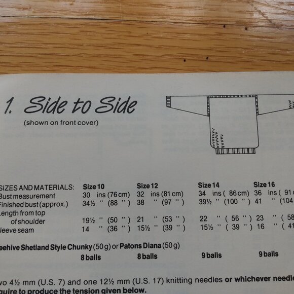 Vintage Sweaters Vests Knitting Pattern Book "Hurry Knits" Loose Fit Patons 464 - Picture 5 of 8